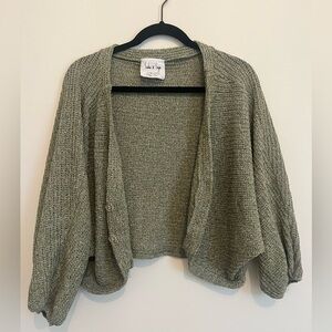 Sadie & Sage Green Cardigan with Balloon Sleeves